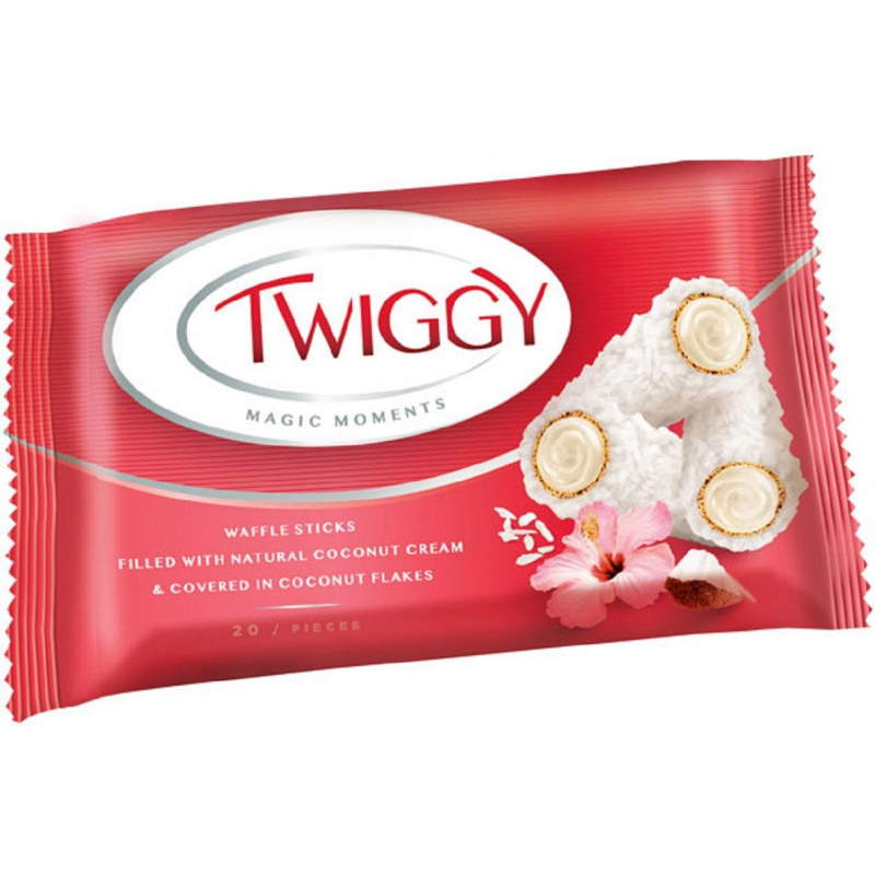 Вафли Конфета Twiggy с кокосовыми сливками в кокосовой обсыпке, 185 грамм  #1