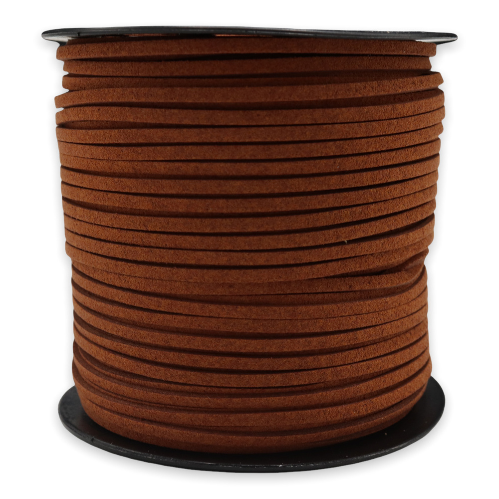 Шнур замшевый (для рукоделия) 2.3х1 мм 80 метров цвет: кирпично-коричневый  #1