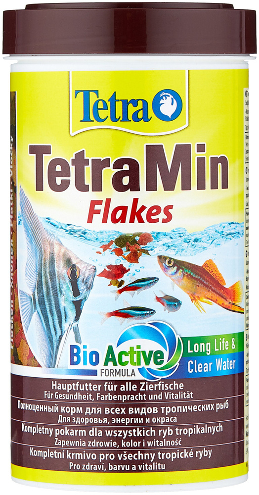 TetraMin Flakes 250мл/55г Полноценный корм в виде хлопьев Поддерживает здоровый рост и жизненные силы #1