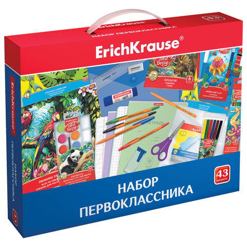 Набор для первоклассника в подарочной упаковке ERICH KRAUSE, 43 предмета, 45413  #1