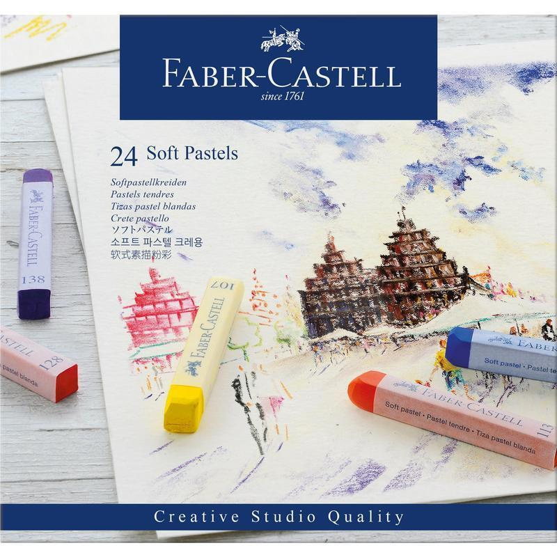 Пастель сухая 24 цвета Faber-Castell Soft pastels, картонная упаковка (128324)  #1