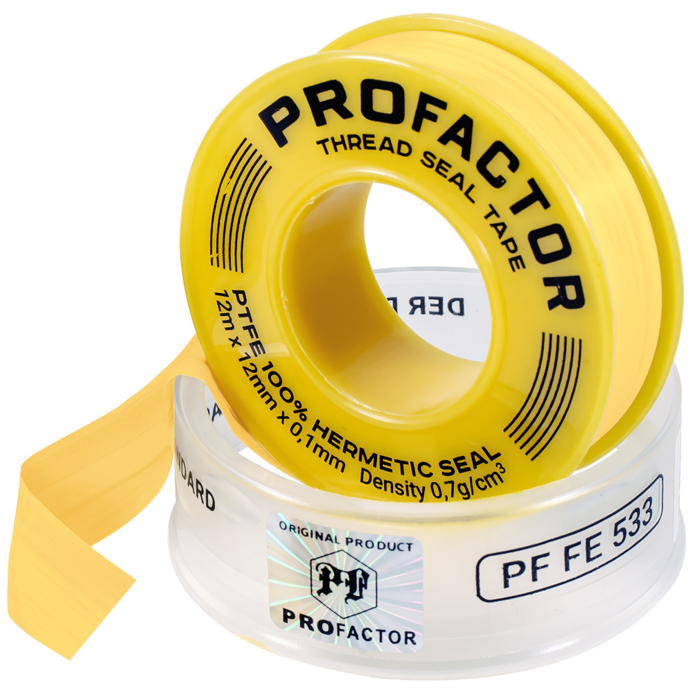 ФУМ лента PROFACTOR PF Professional желтая Ф55мм 12мм х 0,1мм х 12м PF FE 533  #1