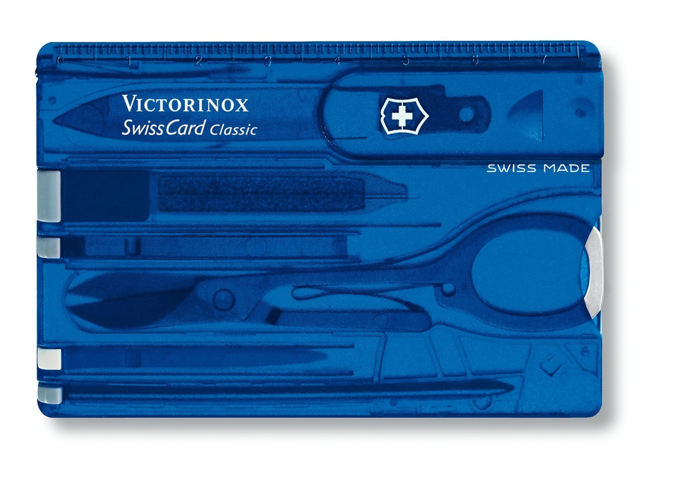 Швейцарская карточка Victorinox SwissCard Classic Blue (0.7122.T2) 10 функций. Пилка для ногтей, ножницы, #1