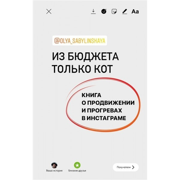 Из бюджета только кот. Книга о продвижении и прогревах в инстаграме. | Аленушкина Евгения, Сабылинская #1