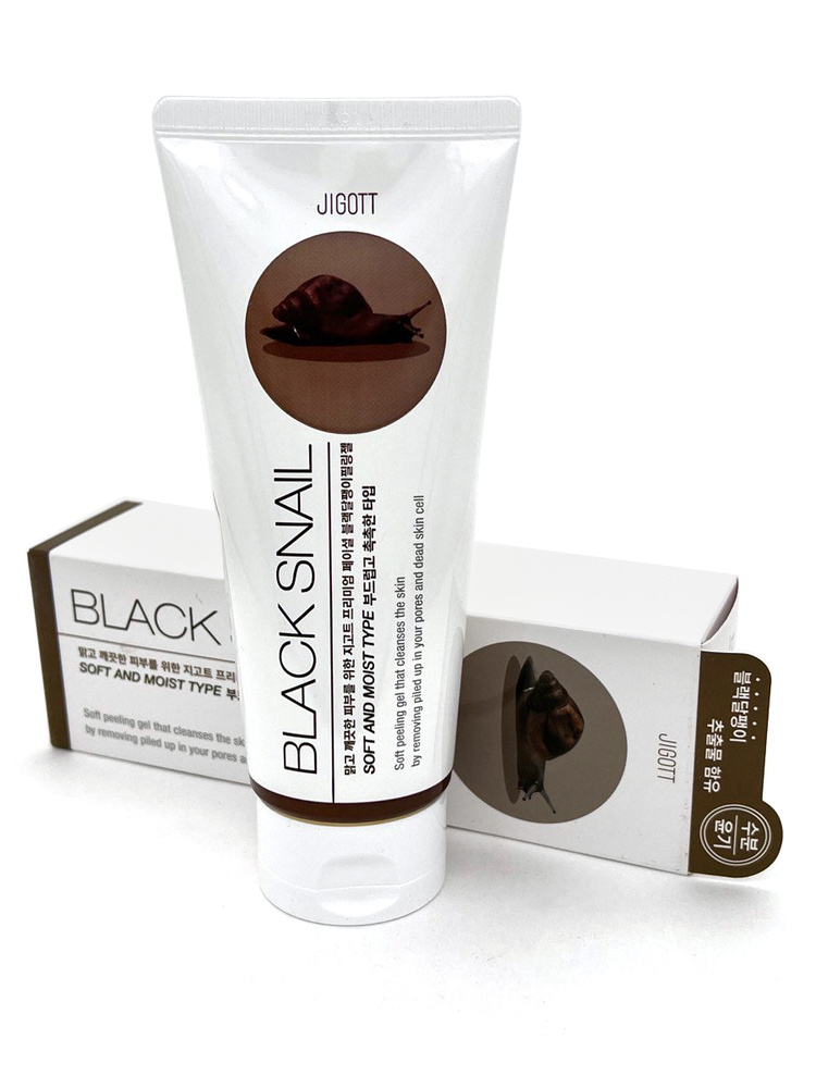 JIGOTT Гель-пилинг для лица. скатка с экстрактом улитки против черных точек Premium Facial Black Snail #1