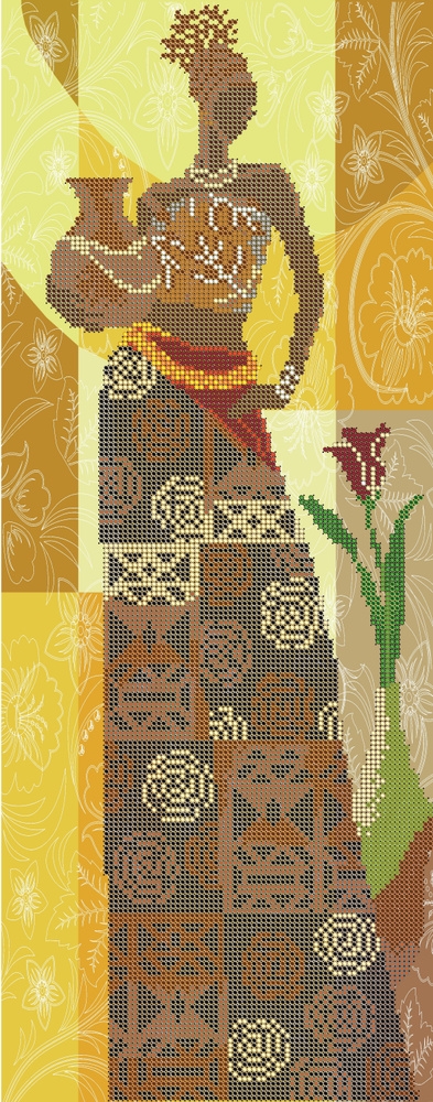 Набор для вышивания бисером Тайвань, Светлица картина Девушка 19*48 см, рукоделие, подарок для творчества, #1