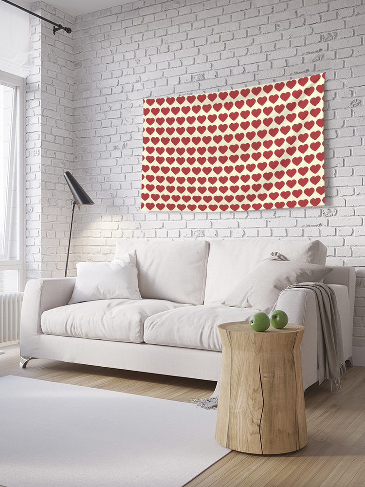 Горизонтальное фотопанно на стену JoyArty "Ряды сердечек", из ткани, 100х150 см  #1