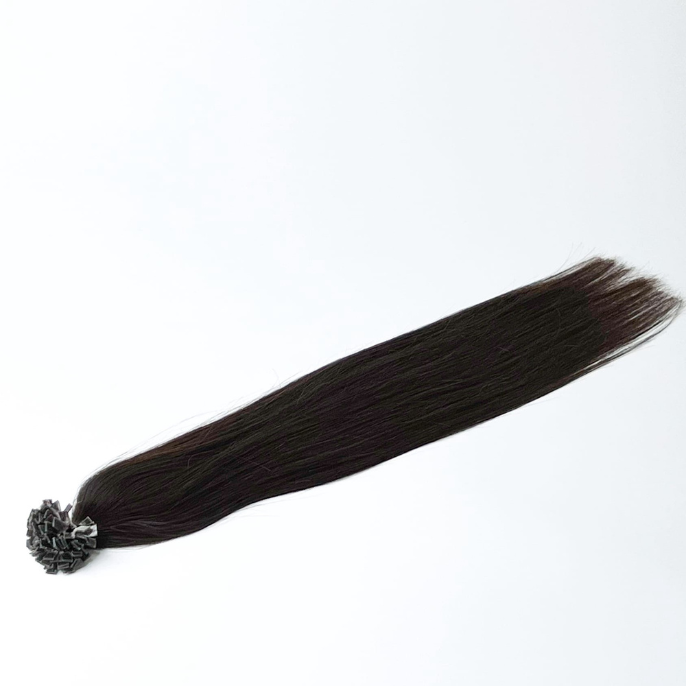 Европейские волосы на капсулах тон 1с черно-коричневый 50 см  #1