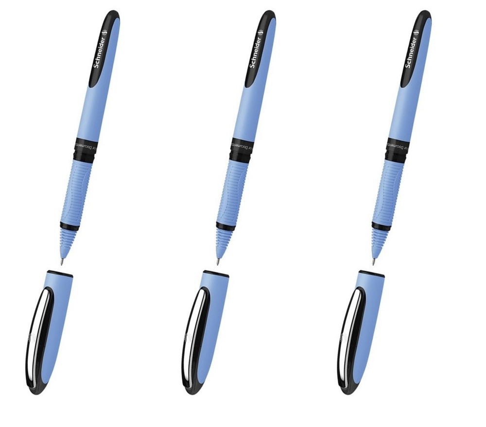 Ручка-роллер Schneider One Hybrid N, черная, узел 0,7 мм, линия 0,5 мм, 3 шт  #1