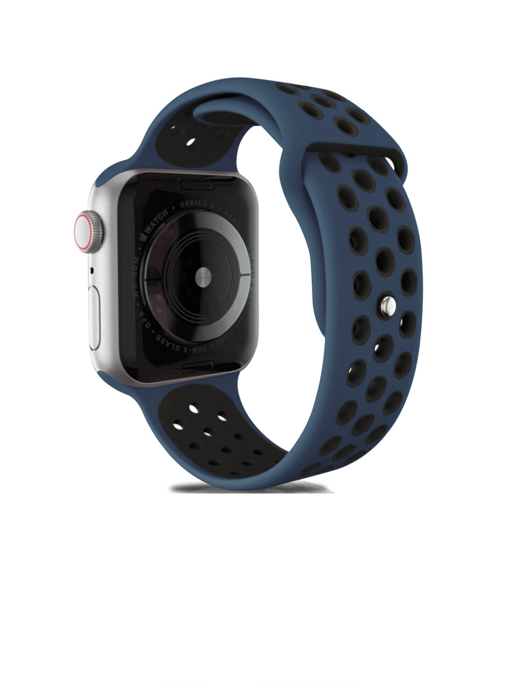 Ремешок для Apple Watch 42 mm / 44 mm / 45 mm силиконовый спортивный с перфорацией  #1