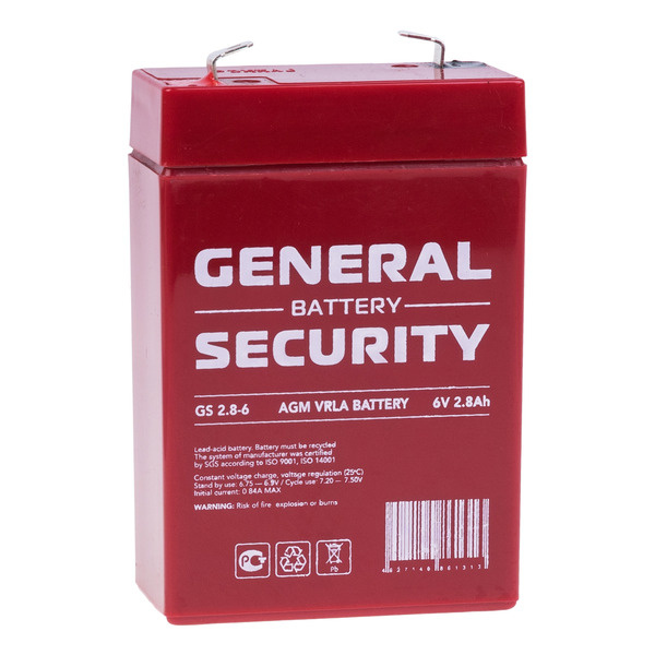 Аккумуляторная батарея General Security GS 2,8-6 ( 6В 2,8АЧ / 6V 2,8AH ) для детской машинки, ИБП, скутера, #1