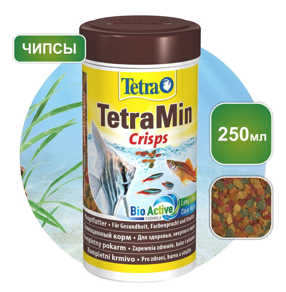 Корм для рыб Tetra TetraMin Crisps 250 мл, чипсы для всех видов аквариумных рыб  #1