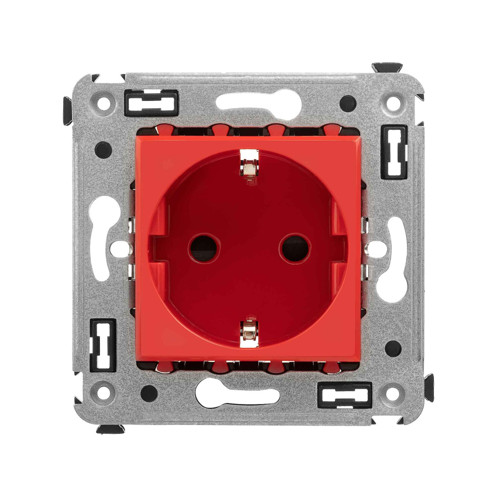 Avanti Розетка в стену, 2P+E, с защитными шторками, Красный квадрат код 4401003 DKC 1шт.  #1