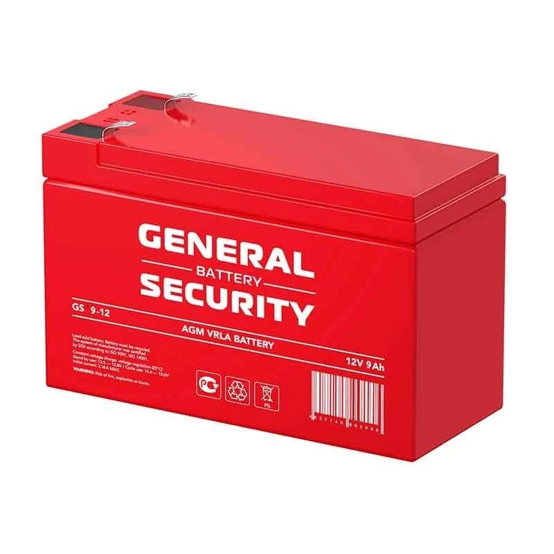 Аккумуляторная батарея General Security GS 9-12 ( 12В 9AЧ / 12V 9AH ) для детской машинки, ИБП, скутера, #1