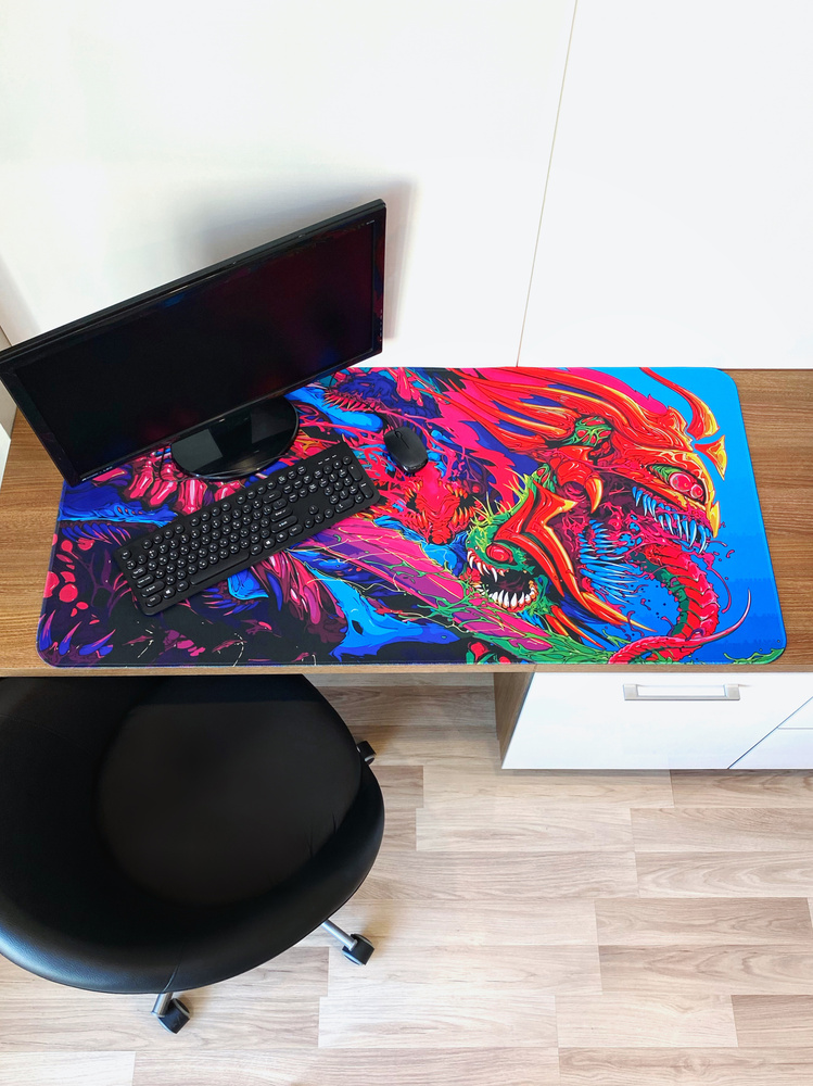 Коврик для мыши игровой RSQ - Limited edition_Hyper beast blue, огромный коврик для мыши Gaminng XXXL #1