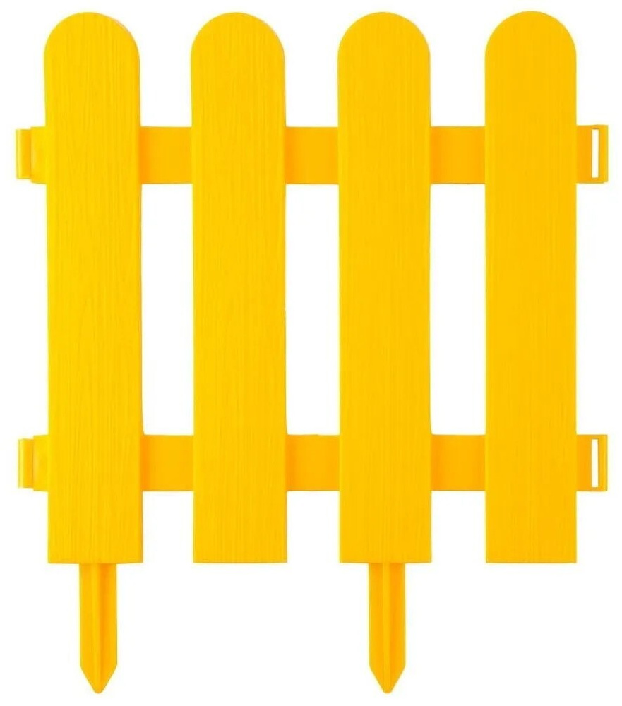 Забор декоративный Штакетник, 7 секций, желтый #1