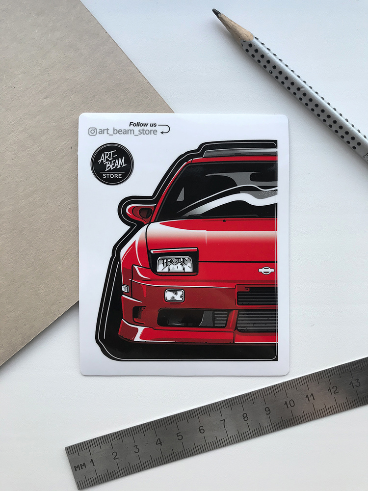 Виниловая наклейка JDM cars, 180SX red, 11,5х9 см #1