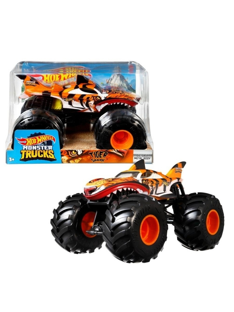 GWL14 Машинка металлическа игрушка Hot Wheels Monster Trucks Монстр трак коллекционная модель 1:24 TIGER #1