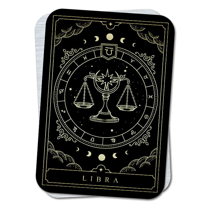 Магическая карта Знаки Зодиака - Весы, оберег от сглаза и порчи, талисман удачи, кошельковый сувенир #1