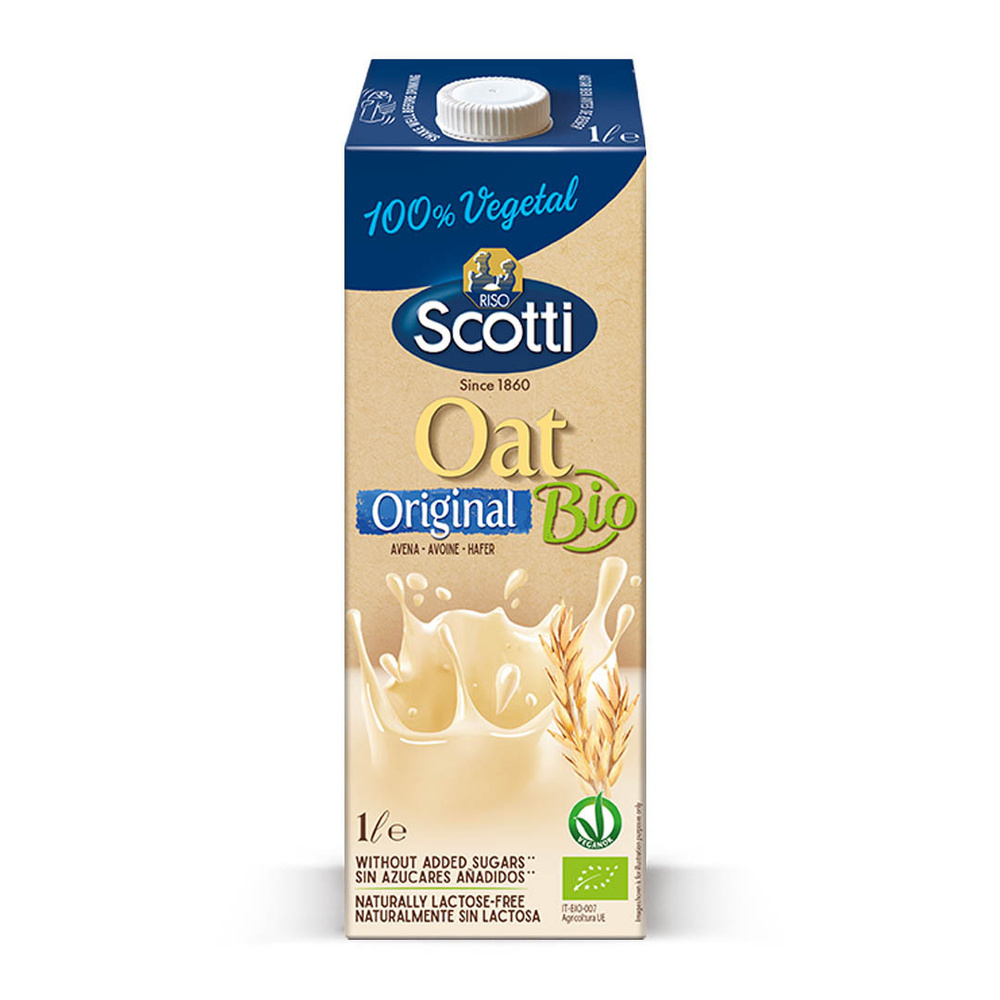 Овсяный напиток Riso Scotti Oat оригинальный без лактозы и без холестерина Bio Vegan 1,4%, 1л  #1