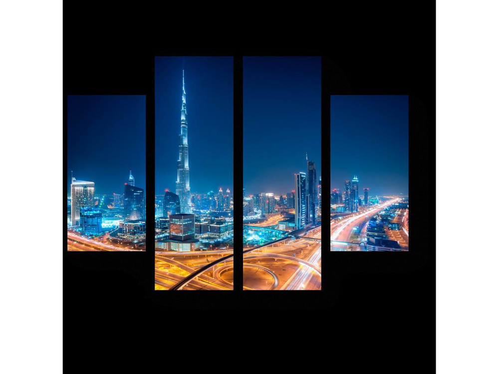 Модульная картина Ночь в Дубае   #1
