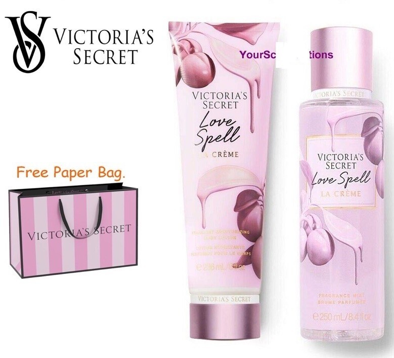 Victoria Secret подарочный набор лосьон + спрей Love Spell La Creme с пакетом Victoria secret  #1