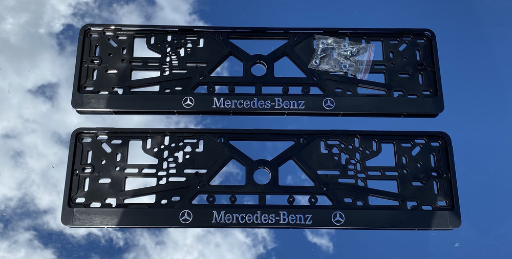 Рамки номерного знака MERCEDES BENZ мерседес бенц, пластиковые, комплект 2 рамки + крепеж  #1