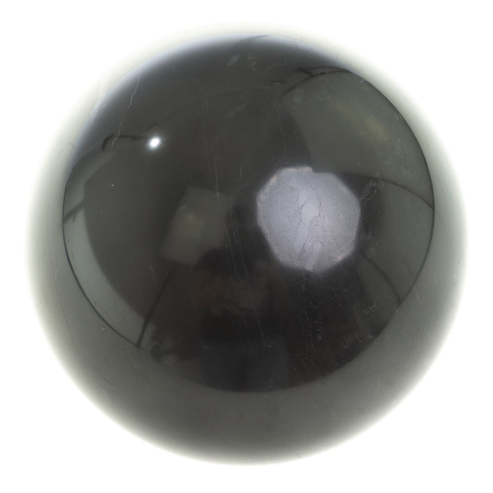 Шар из черного мрамора 13 см / шар декоративный / шар для медитаций / каменный шарик / сувенир из камня #1