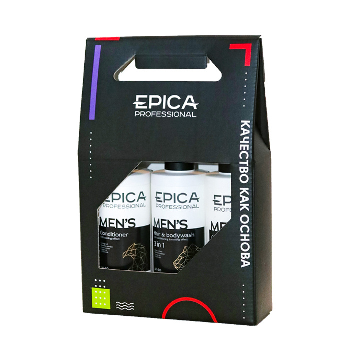 Epica Professional MENS - Набор (шампунь 250 мл + кондиционер 250 мл + универсальный шампунь 3в1 250 #1