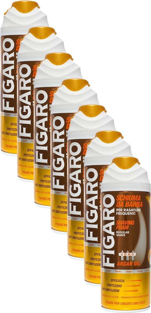 Пена для бритья Figaro Argan Oil защитная мужская 400 мл, комплект: 7 упаковок  #1