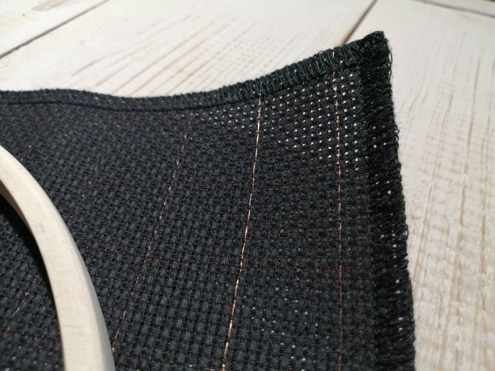 Канва для вышивки Aida №14, цвет: черный, в клетку 20 х 150 см. K04, основа для рукоделия  #1