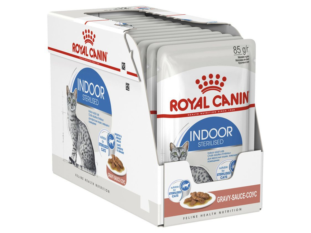 Royal Canin Indoor Sterilised / Роял Канин для кошек постоянно живущих в помещении, кусочки в соусе 85г #1