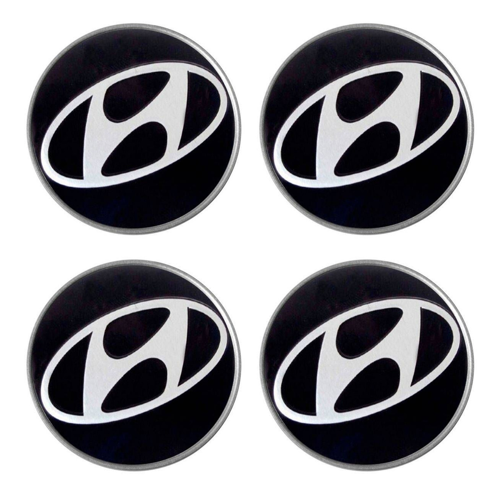 Колпачки на литые диски Hyundai 59/55/12 мм - 4 шт / Заглушки ступицы Хёндай для дисков Replica Replay #1