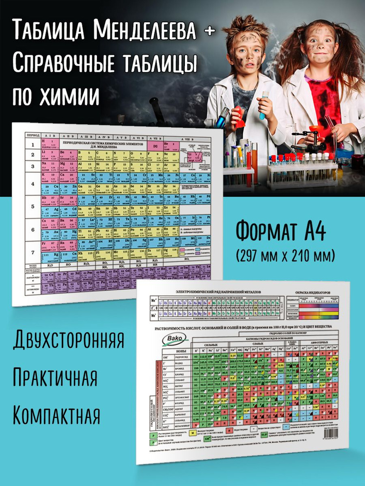 Таблица Менделеева/Таблица растворимости А4 НОВЫЙ ФГОС  #1
