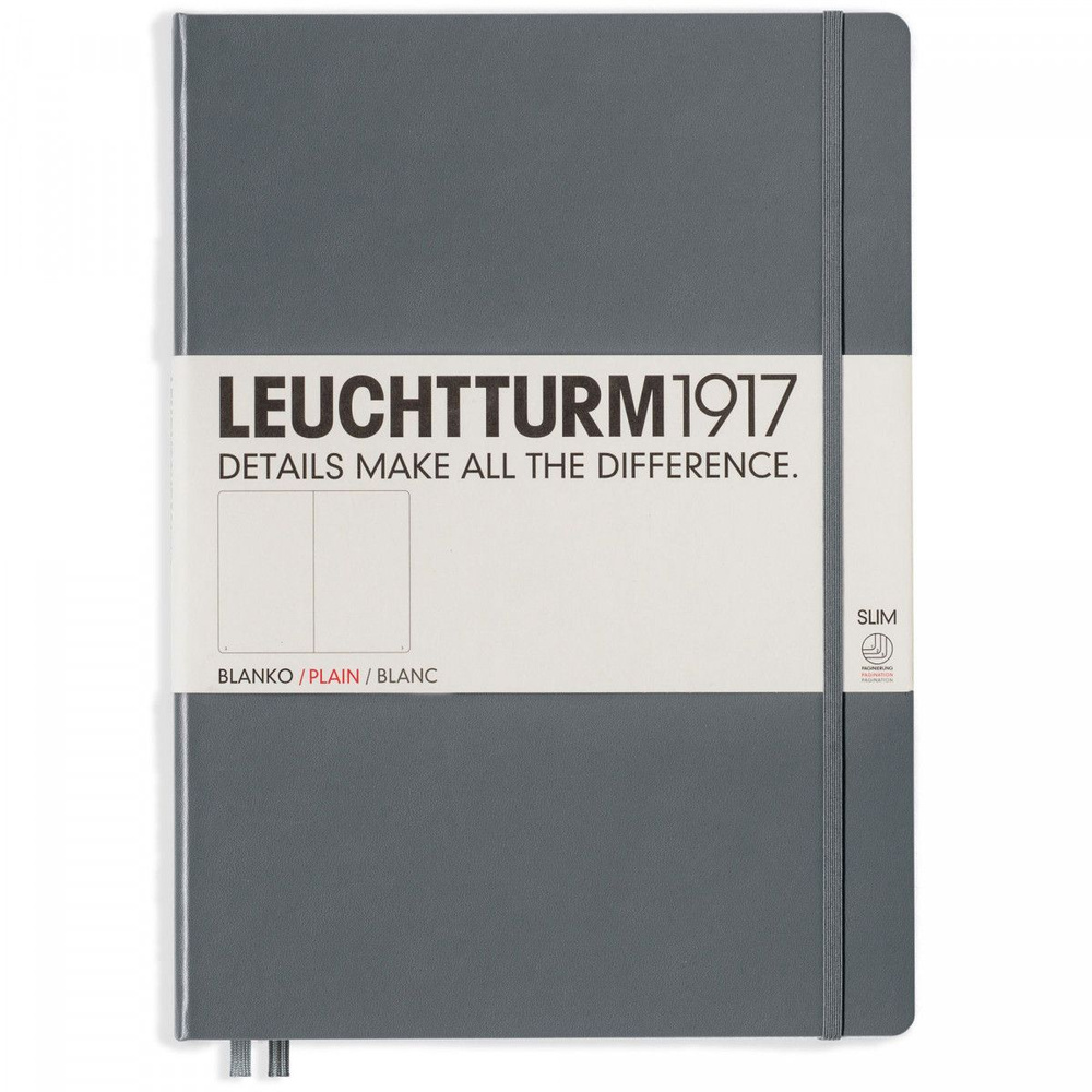 Записная книжка Leuchtturm Master Slim A4+ Anthracite твердая обложка 123 стр, 344816  #1