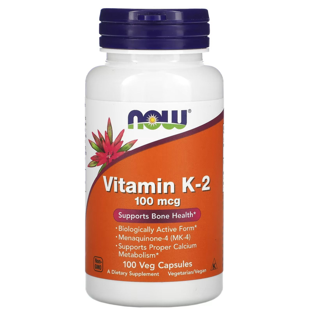 Витамин К2 NOW Vitamin K2 100 мкг 100 растительных капсул #1