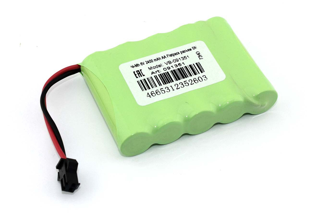 Аккумулятор Ni-Mh 6V 2400 mAh AA Flatpack разъем SM #1