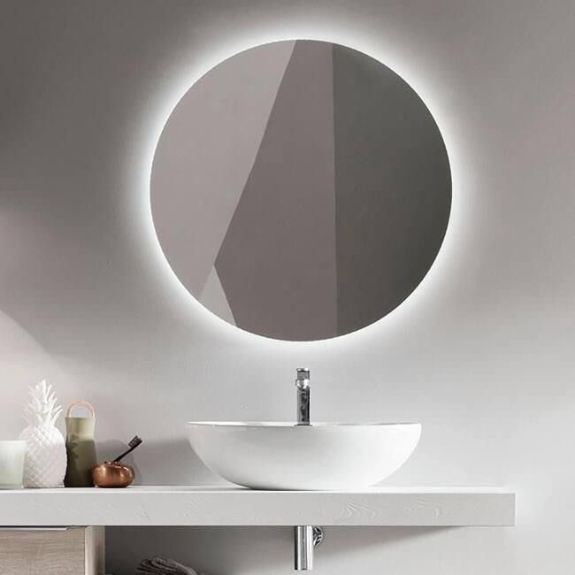 Зеркало круглое D75 для ванной с холодной LED-подсветкой , взмахом руки и антизапотеванием  #1