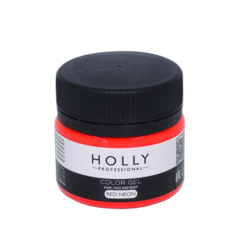 Декоративный гель для лица, волос и тела Color Gel, Holly Professional (Red Neon)  #1