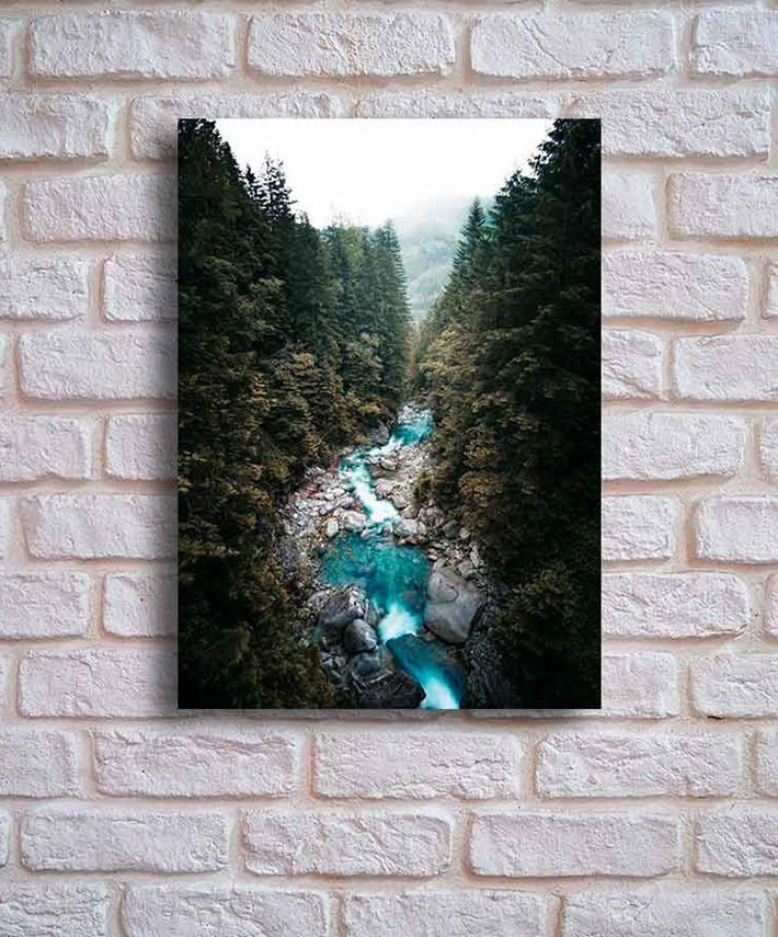 STAMPRINT Картина на стекле "Горная река 2", 70  х 50 см #1