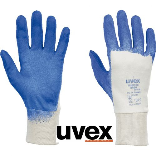 Перчатки рабочие Рубипор UVEX с нитриловым покрытием ладони  #1