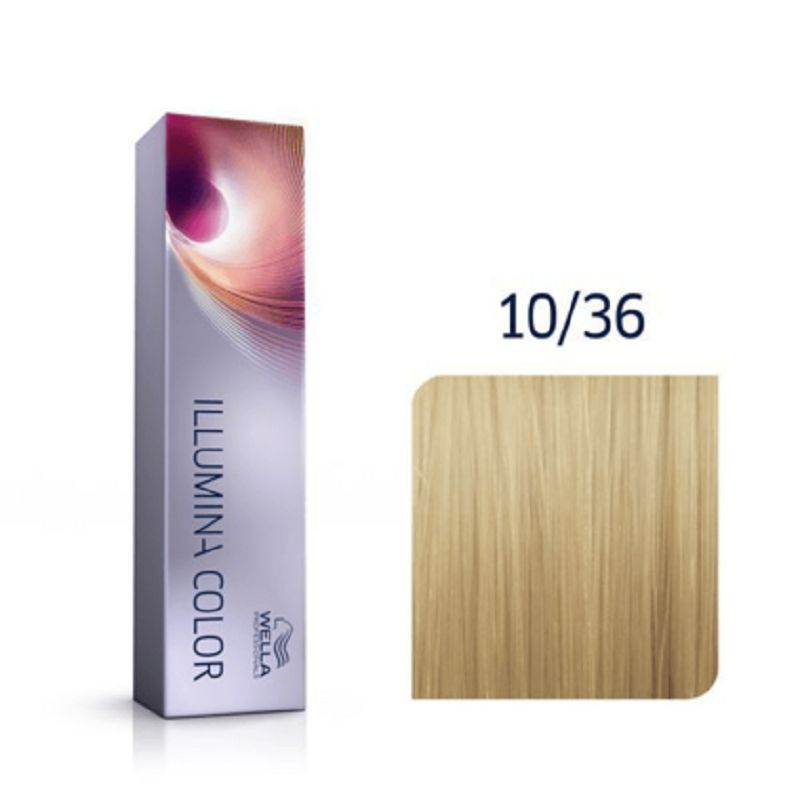 Wella Professionals Illumina Color Профессиональная стойкая крем-краска для волос 10/36 яркий блонд золотисто #1
