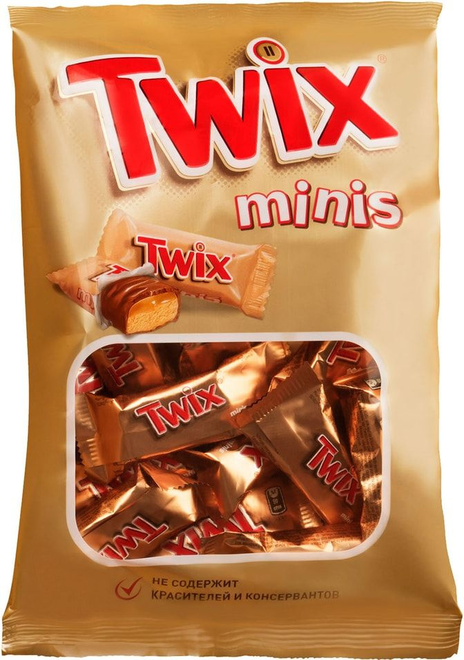 Печенье песочное Twix Minis с карамелью и шоколадом 20шт*9.2г х 3шт  #1