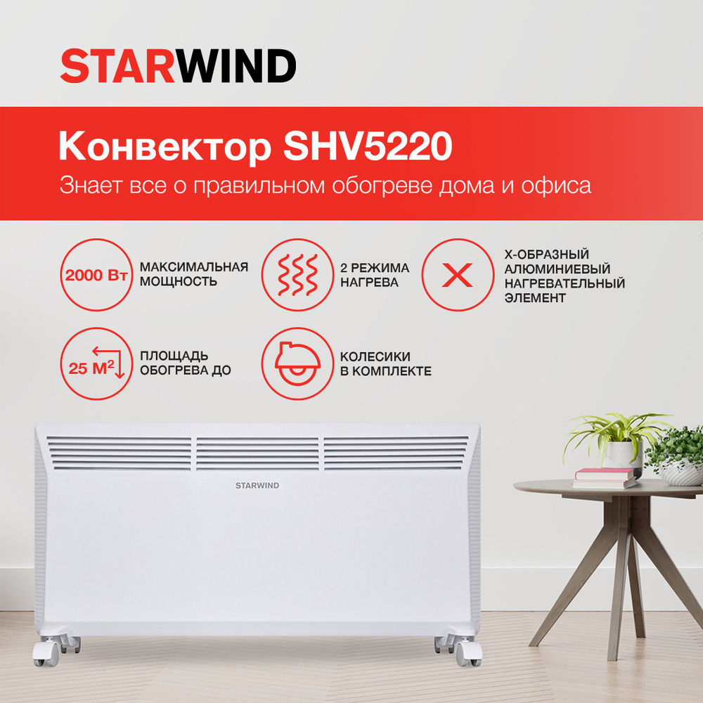 Конвектор Starwind SHV5220 2000Вт белый #1