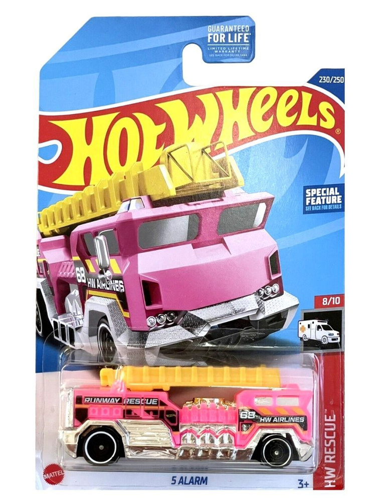 HCW27 Машинка металлическая игрушка Hot Wheels коллекционная модель 5 ALARM розовый  #1