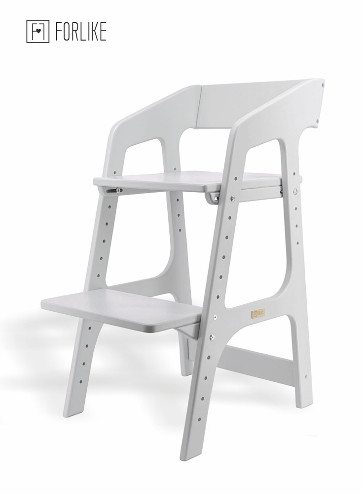 Растущий стул для детей FORLIKE, светло-серый с подлокотниками, деревянный регулируемый по высоте стул #1