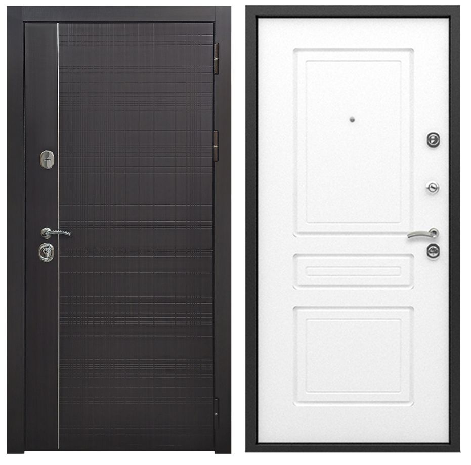 Входная металлическая дверь для квартиры ДПБ "Техно New Белый ясень (Классика)", 960х2050, тепло-шумоизоляция, #1