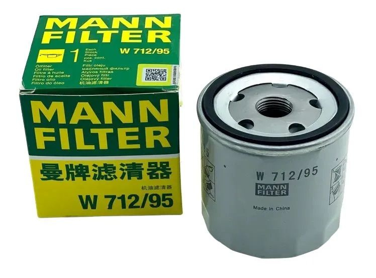 MANN FILTER Фильтр масляный арт. W712/95, 1 шт. #1