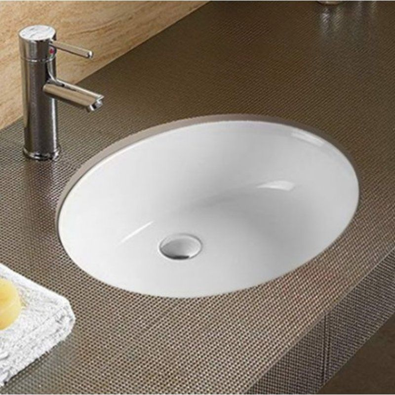 Раковина для ванной / Раковина врезная CeramaLux 540QA белая с переливом  #1