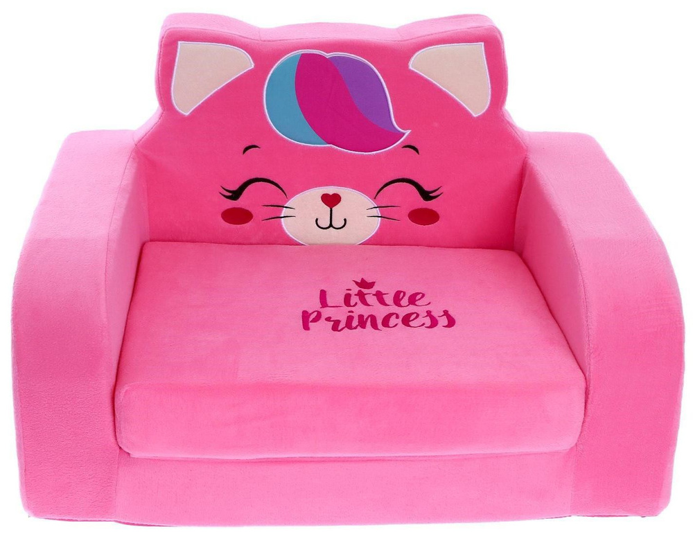 Мягкая игрушка-диван "Кошечка", раскладной, мебель в детскую комнату  #1